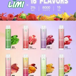 LIMI 8000 發光一次性電子煙 | RGB 炫光顯示.Mesh 網芯極致口感